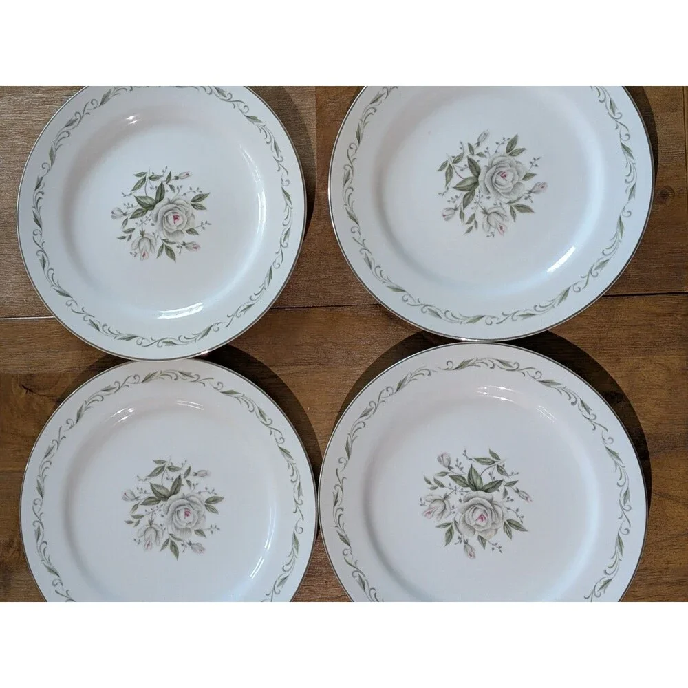 Vintage Romance Diamond China White Rose 9